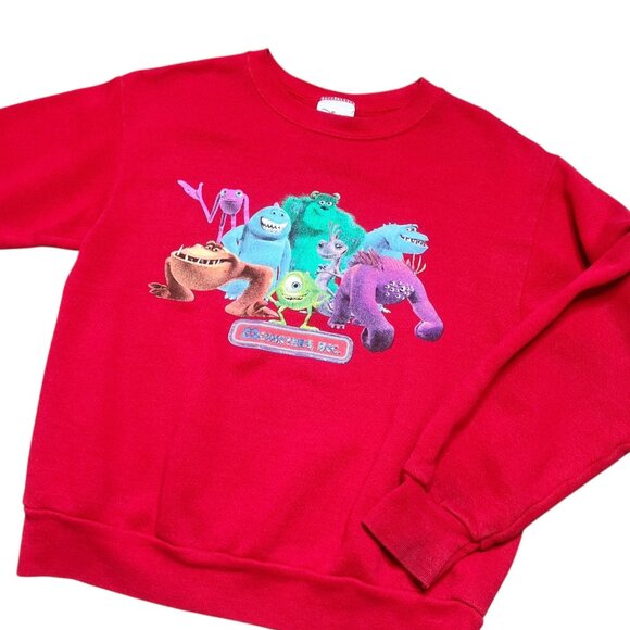 Vintage Monsters Inc Sweatshirt Kids Size M (7/8) Red Disney Store Pixar - Picture 2 of 4
